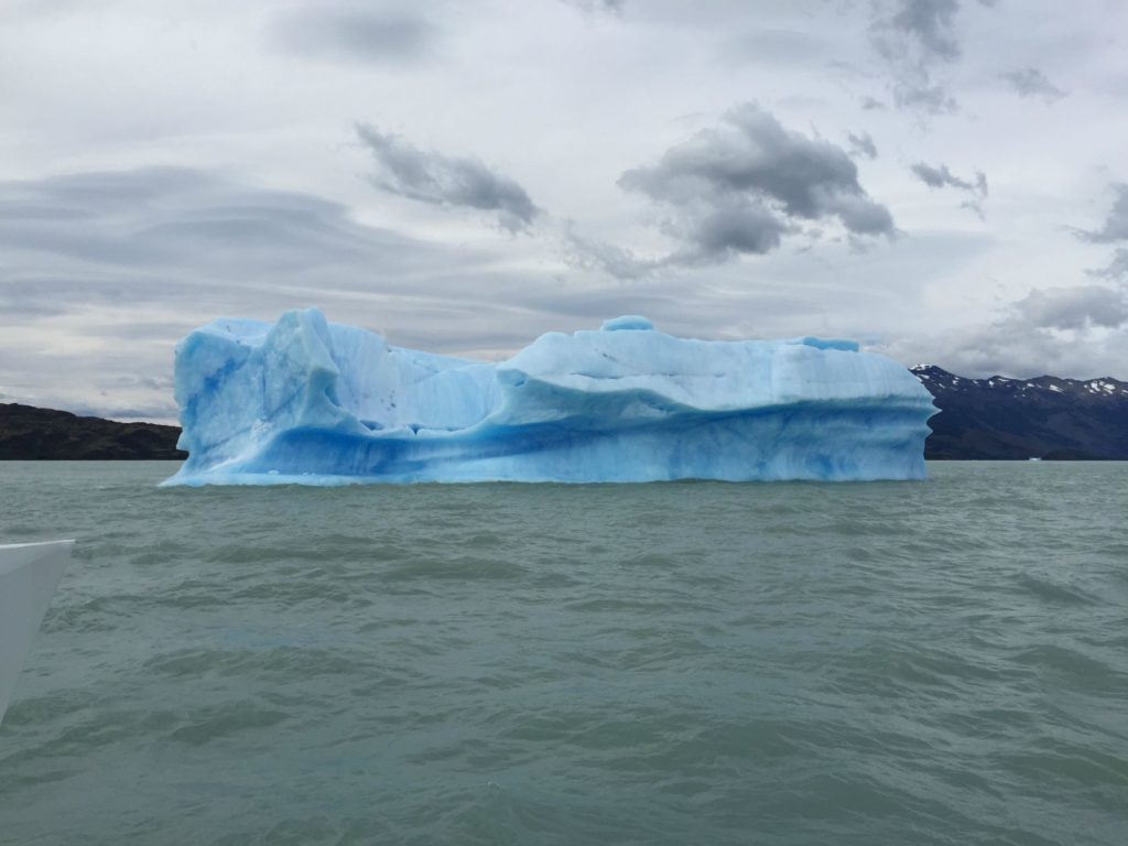 Blue ice from glacier in Argentina. Copyright © 2015 reserved to photographer. Contact mapandfamily.com 