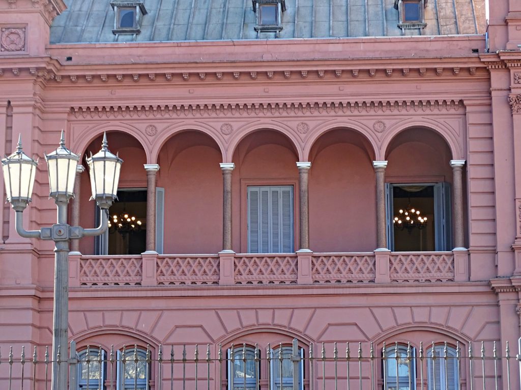 Buenos Aires family holiday. Balcony of Casa Rosada Copyright©2016 reserved to photographer. Contact mapandfamily.com 