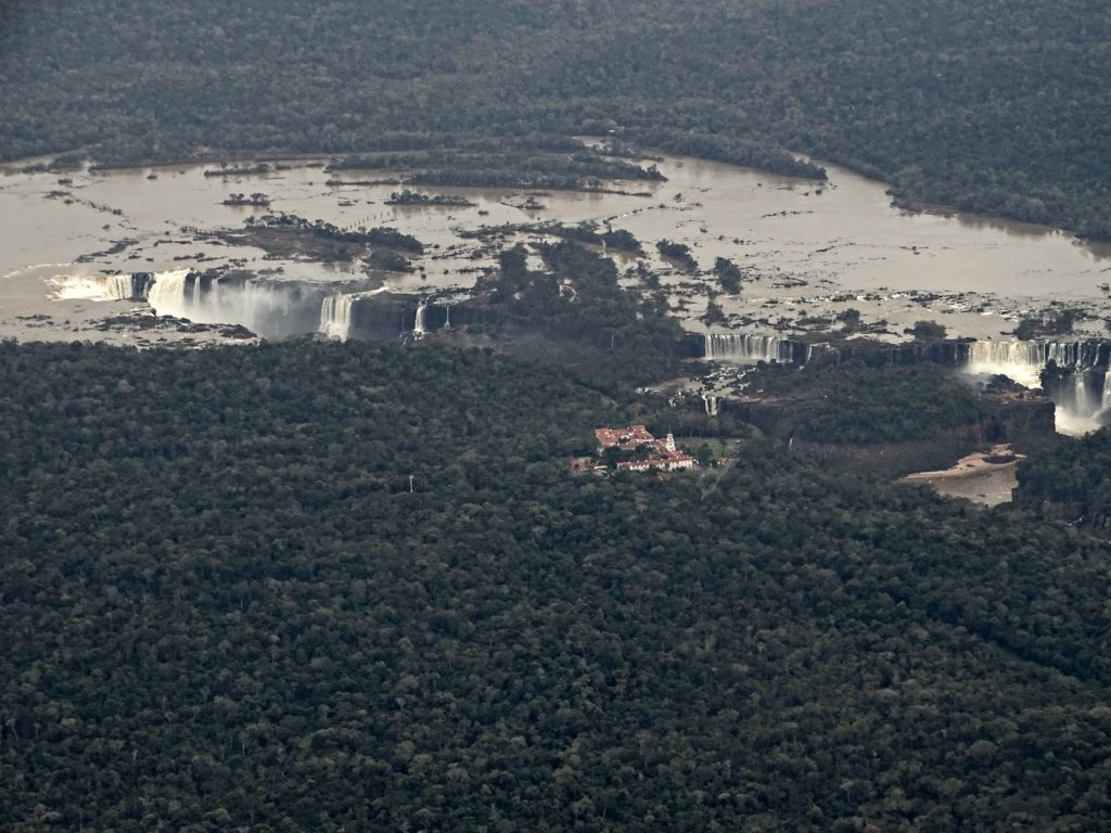 Family holiday Iguacu falls from plane. Copyright©2016 reserved to photographer via mapandfamily.com