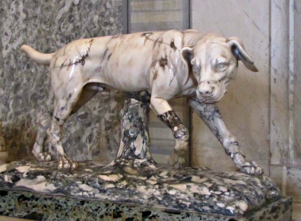 Rome with teens: visit the Vatican - a marble hound statue. Copyright©2016 reserved to photographer via mapandfamily.com