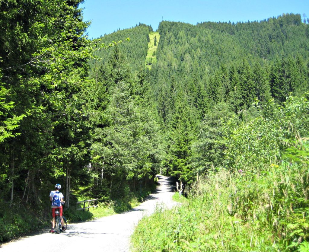 Slovenia family trip, cycling up the steep route to Tromeja or Triple Border Copyright©2017 reserved to photographer via mapandfamily.com 