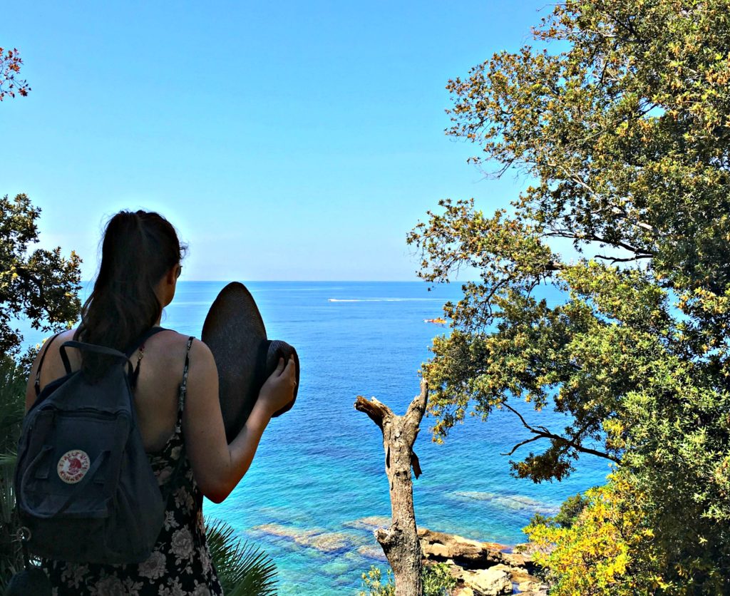 Dubrovnik things to do. Girl looking out to sea from Lokrum island. Copyright©2017 mapandfamily.com