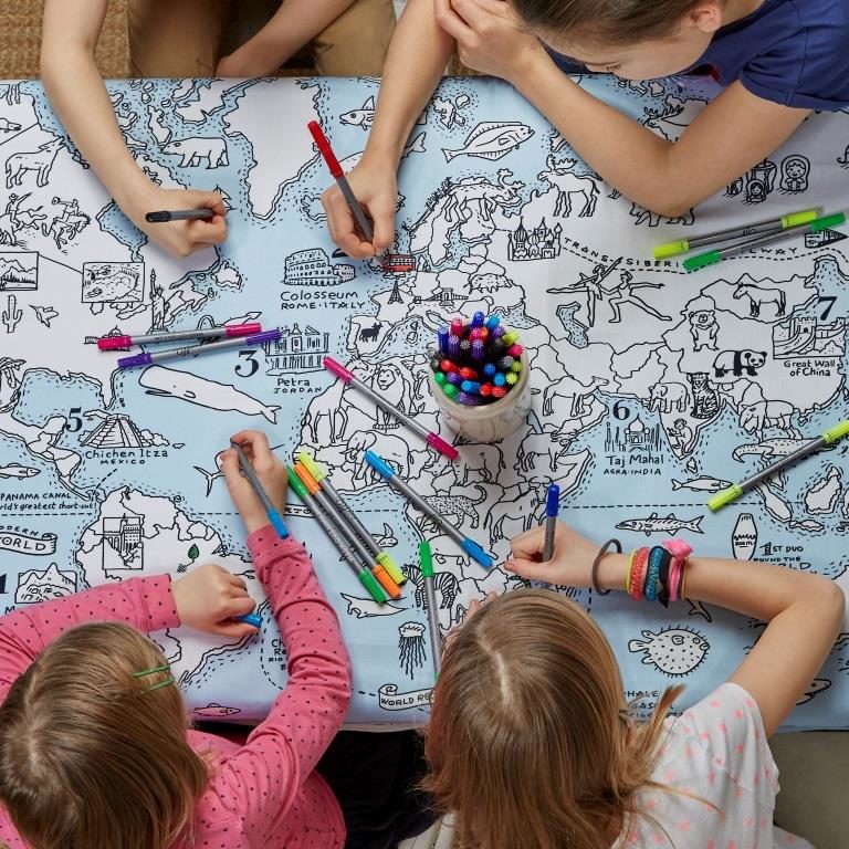 Map print Christmas gifts to colour and personalise