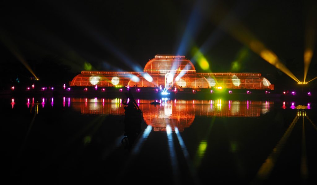 Christmas at Kew Gardens London, light show. Copyright©2017 reserved to photographer via mapandfamily.com 