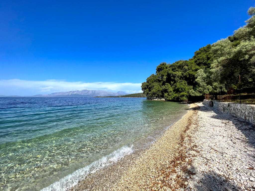 Small beach near Meganisi villa Akonita. Copyright@ 2022 reserved to photographer via mapandfamily.com