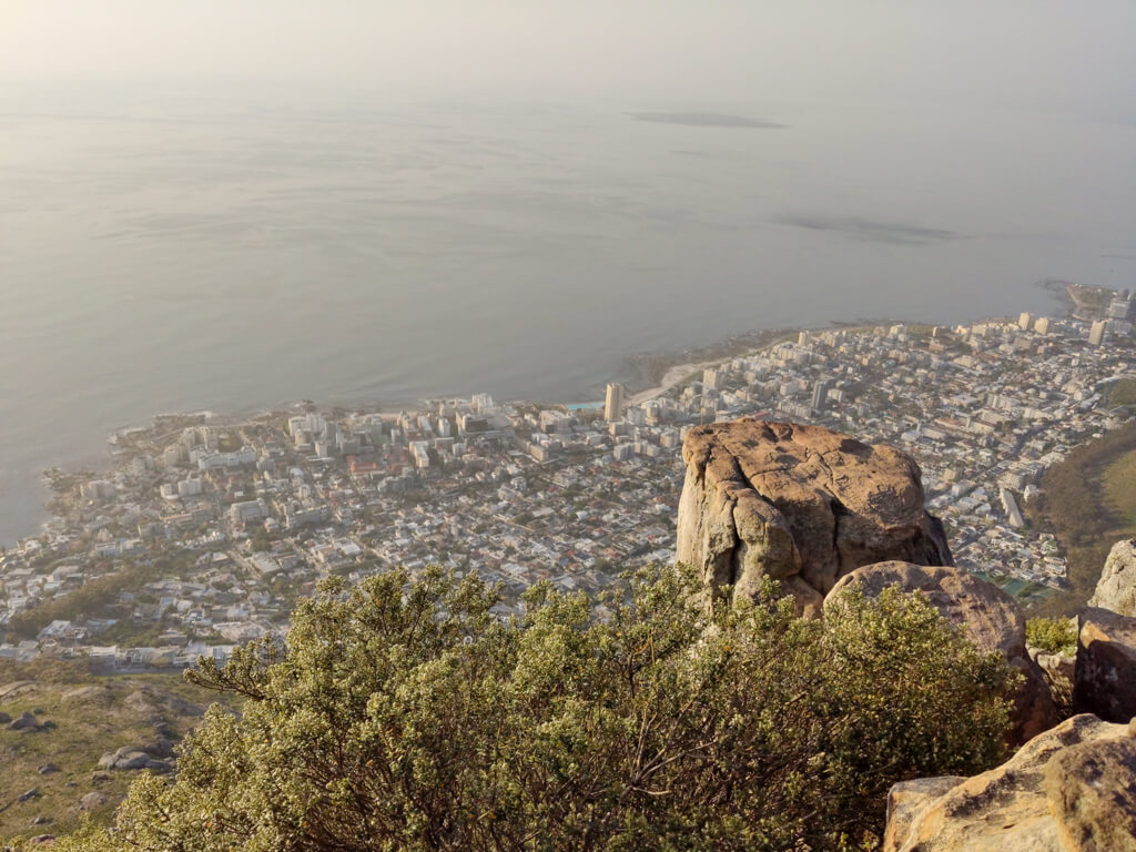 View of Atlantic Seaboard and urban development along coastline from top of Lion's Head peak. 
Copyright@2023 reserved to photographer via mapandfamily.com 