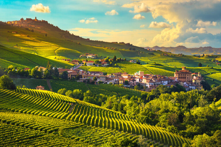 Village of Barolo with surrounding rolling landscape. Copyright DepositPhotos